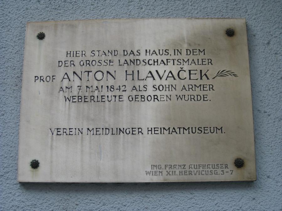 Anton Hlavacek Gedenktafel