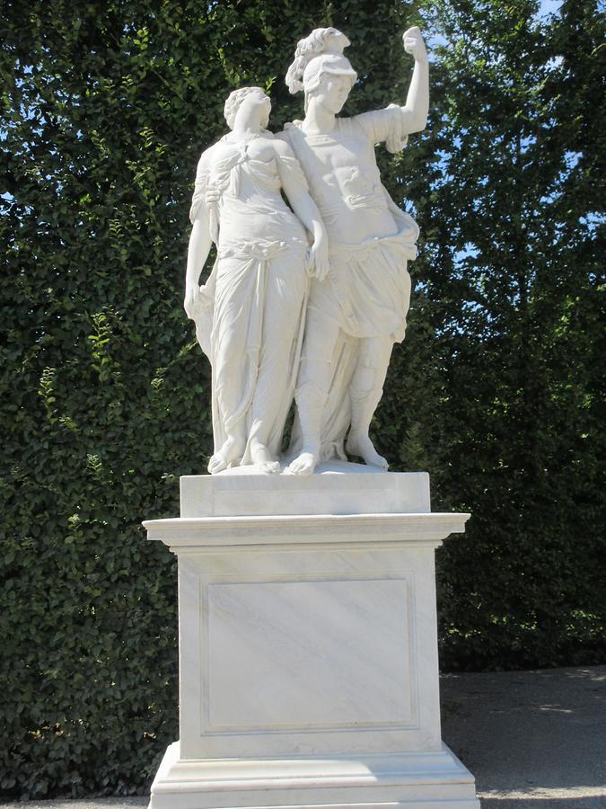 'Brutus und Lukretia' Statue von Ignaz Platzer