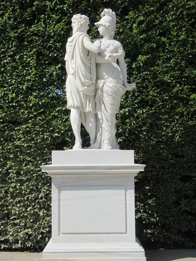 'Janus und Bellona' Statue von W. Beyer