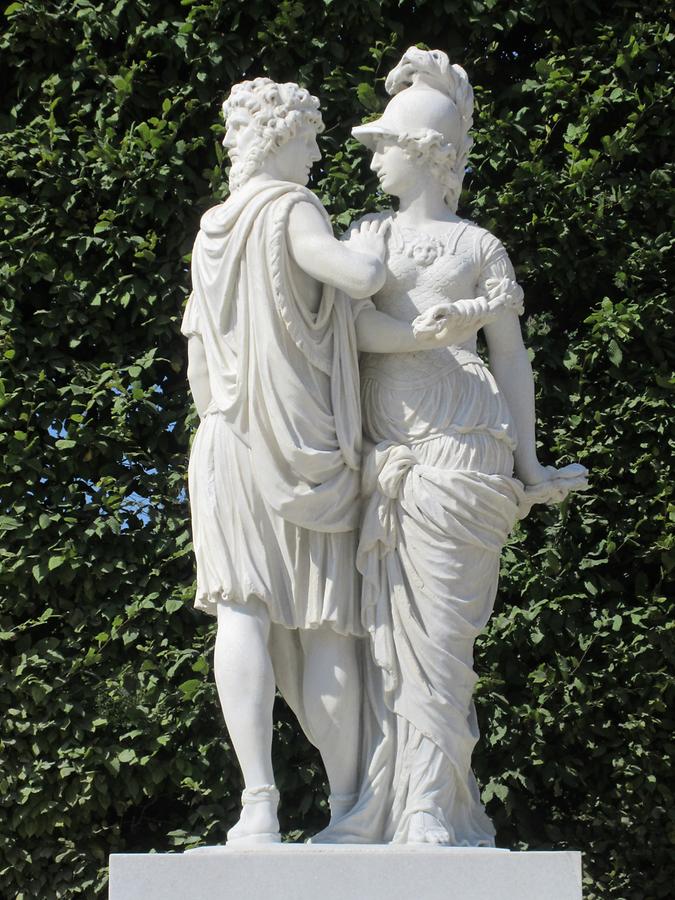 'Janus und Bellona' Statue von W. Beyer