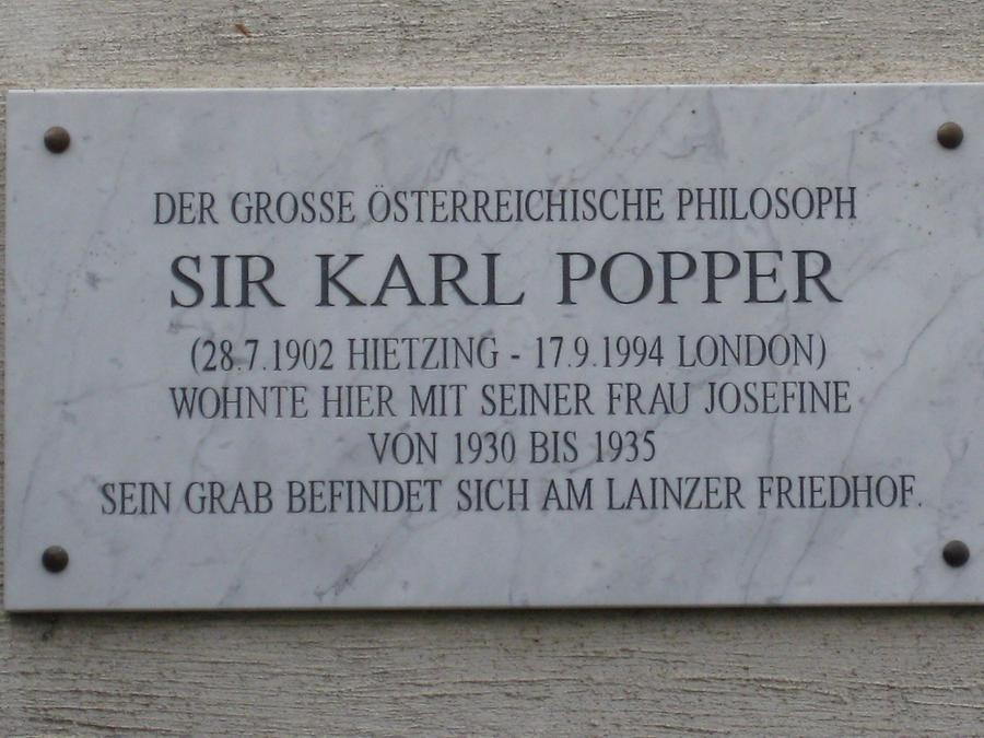 Sir Karl Popper Gedenktafel