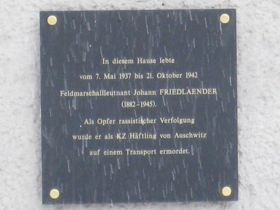 Johann Friedländer Gedenktafel