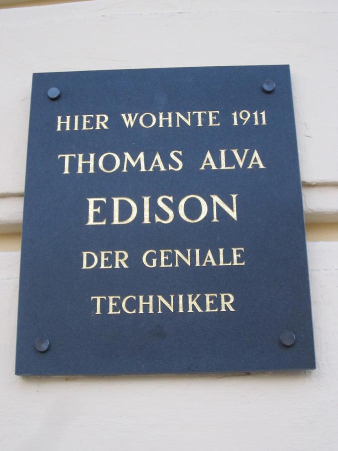 Thomas Alva Edison Gedenktafel