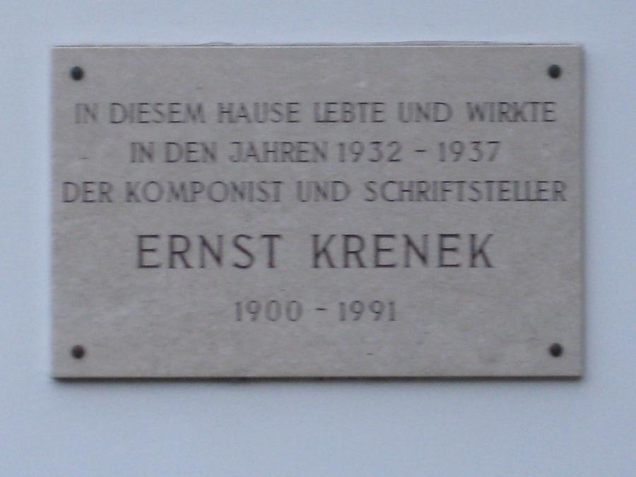 Ernst Krenek Gedenktafel