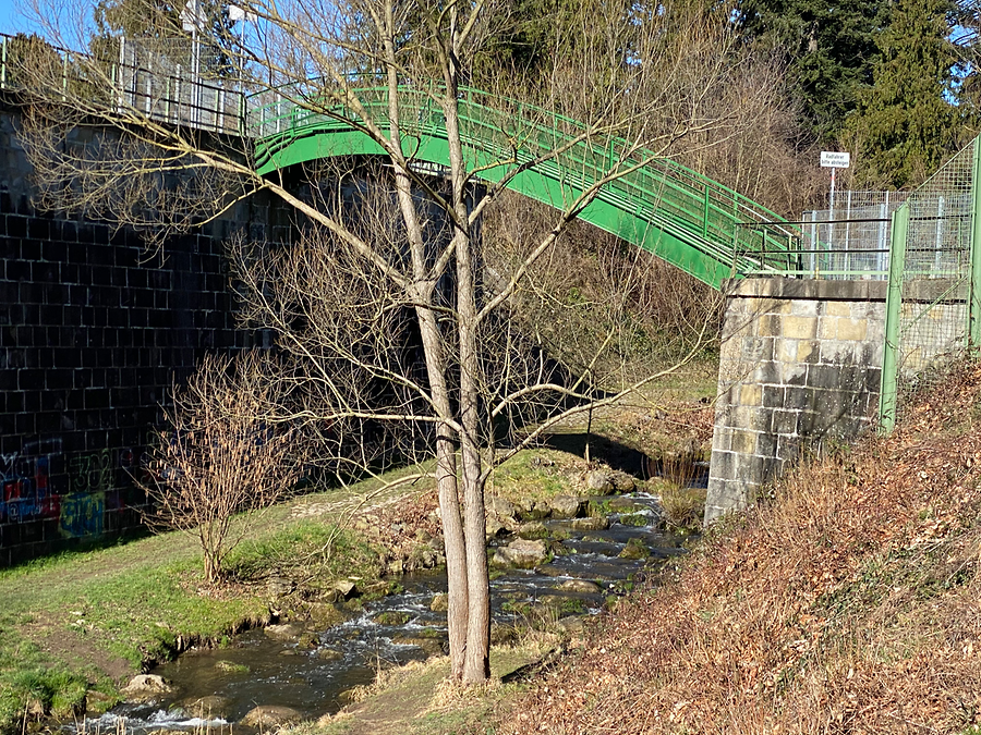 Mauerbachbrücke - Mündung des Mauerbachs in die Wien