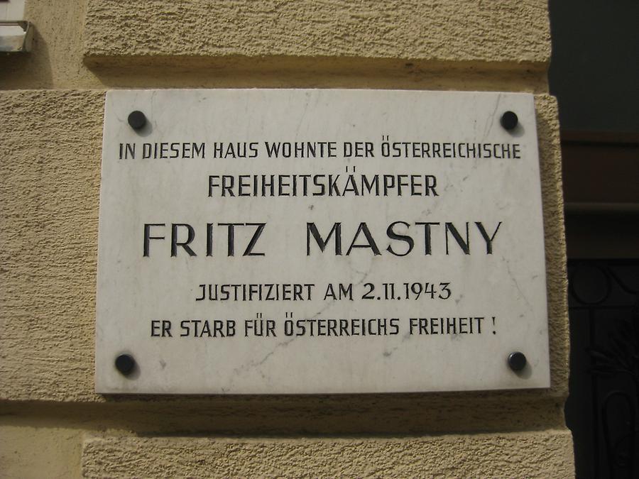 Fritz Mastny Gedenktafel