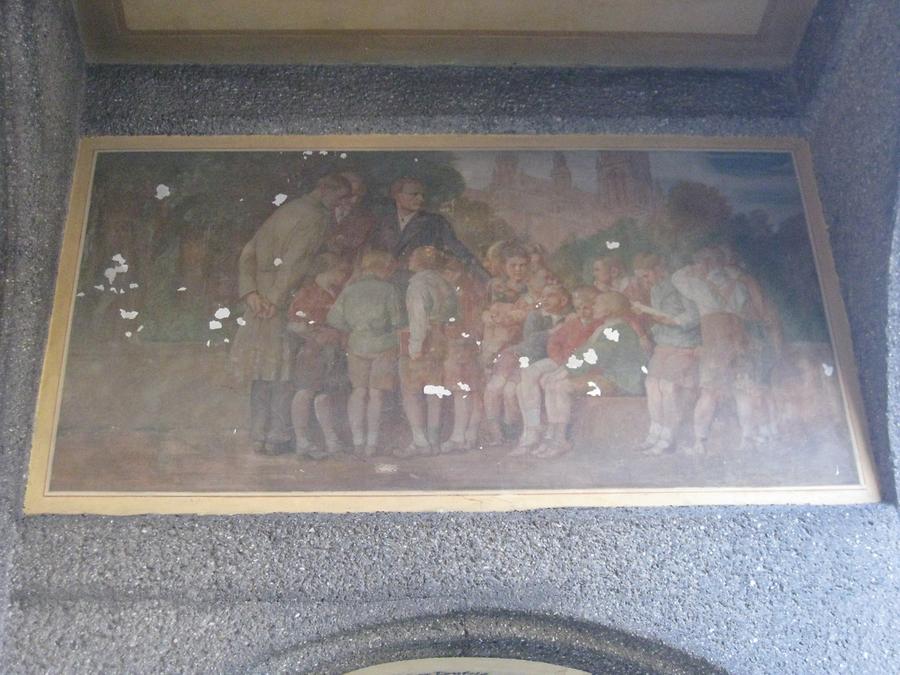 Wandbild 'Schulwesen' von Rudolf Jettmar 1928