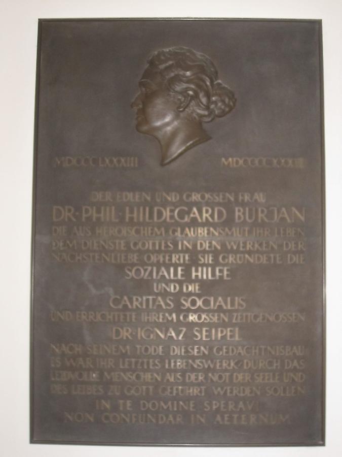 Hildegard Burjan Gedenktafel von Albert Bechtold