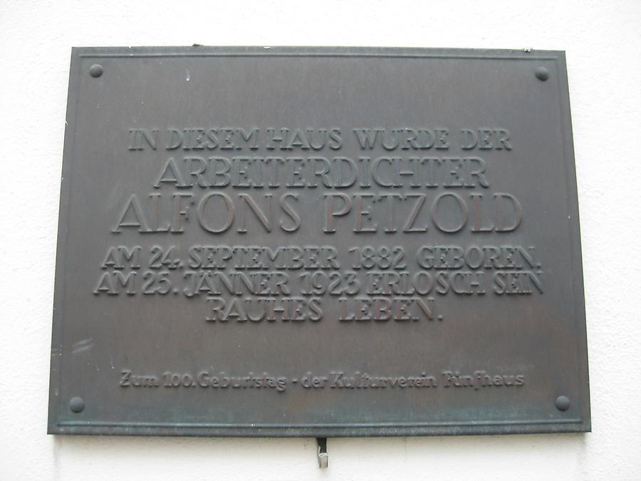 Alfons Petzold Gedenktafel
