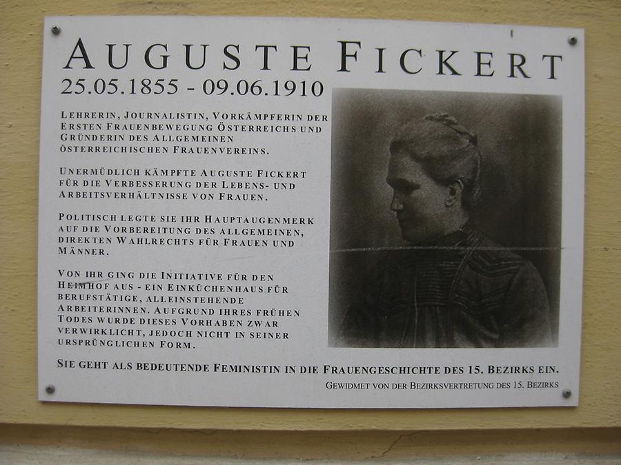 Auguste Fickert Gedenktafel