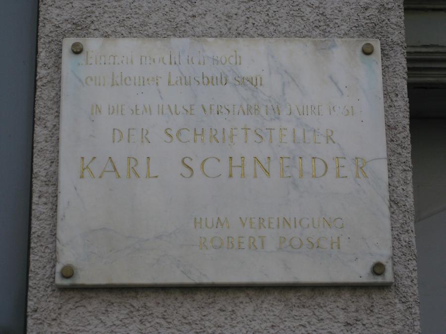 Karl Schneider Gedenktafel