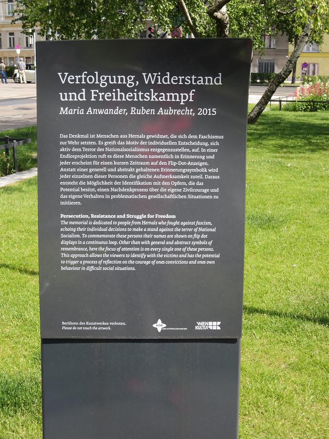 Denkmal 'Verfolgung, Widerstand und Freiheitskampf' von M. Anwander & R. Aubrecht 2015