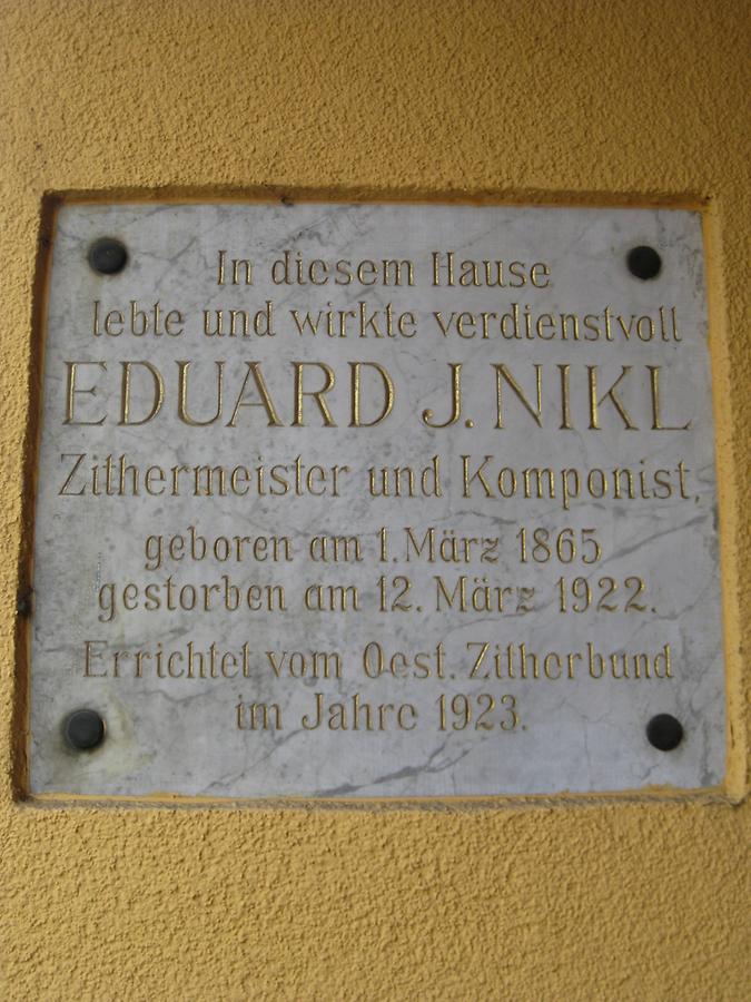 Eduard Nikl Gedenktafel
