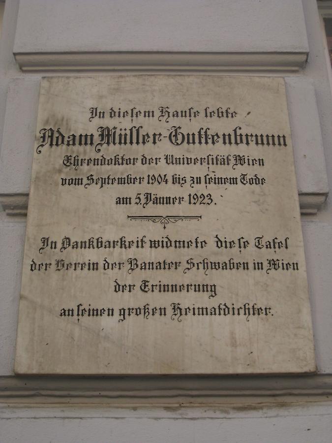 Adam Müller-Guttenbrunn Gedenktafel