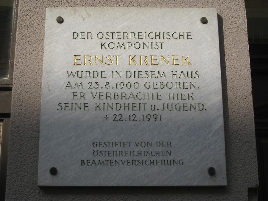 Ernst Krenek Gedenktafel