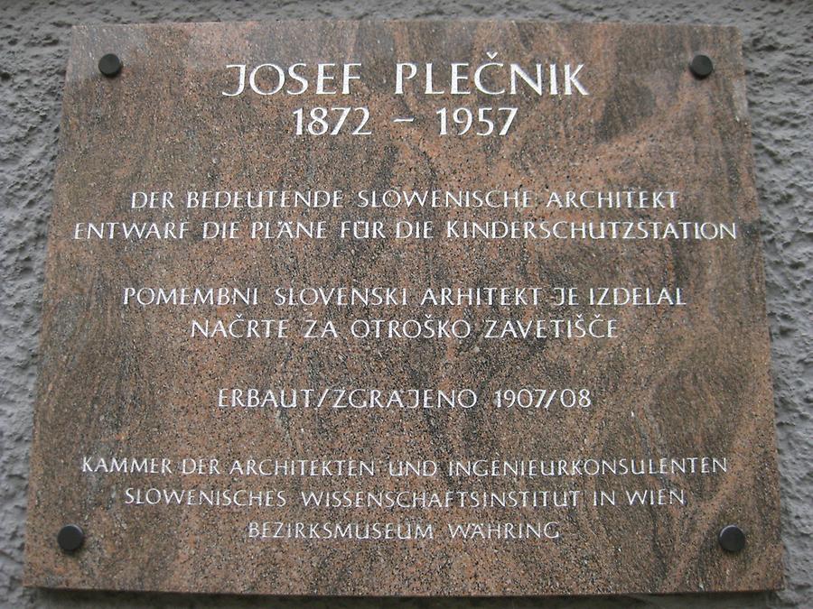 Josef Plecnik Gedenktafel