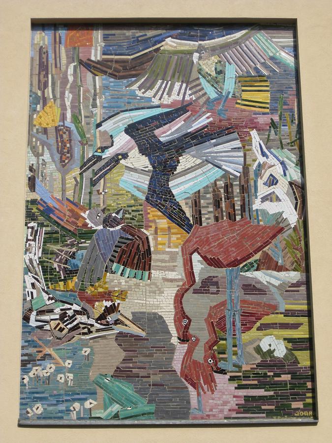 Mosaikwandbild 'Vögel' von Joana Steinlechner-Bichler 1954