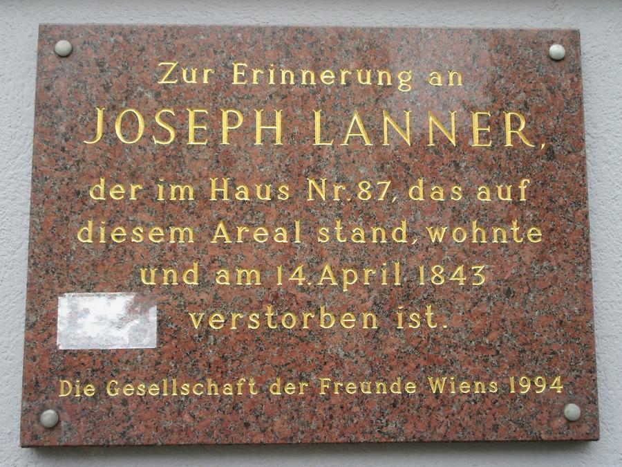 Joseph Lanner Gedenktafel