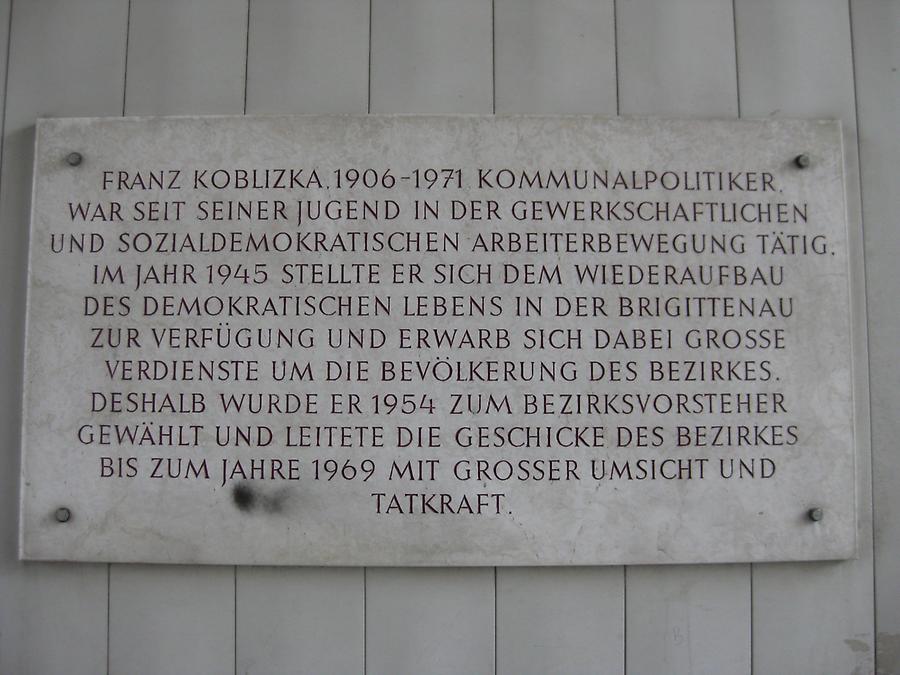 Franz Koblizka Gedenktafel