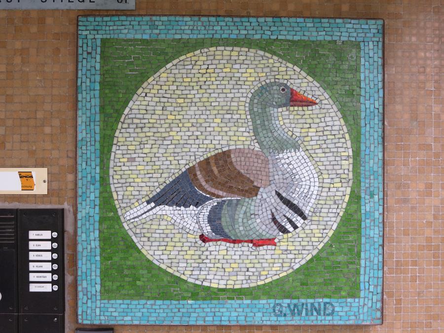 Hauszeichen-Mosaik 'Gans' von Gerhard Wind