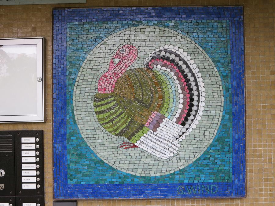 Hauszeichen-Mosaik 'Truthahn' von Gerhard Wind