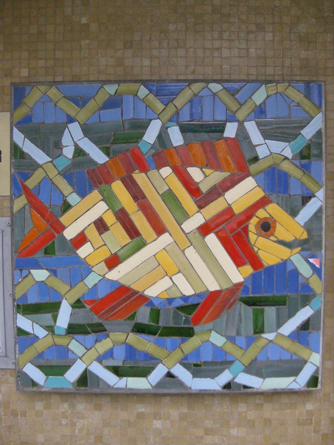 Mosaik 'Fisch' von Hilde Leiter 1964