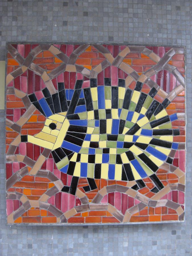 Mosaik 'Igel' von Hilde Leiter 1964