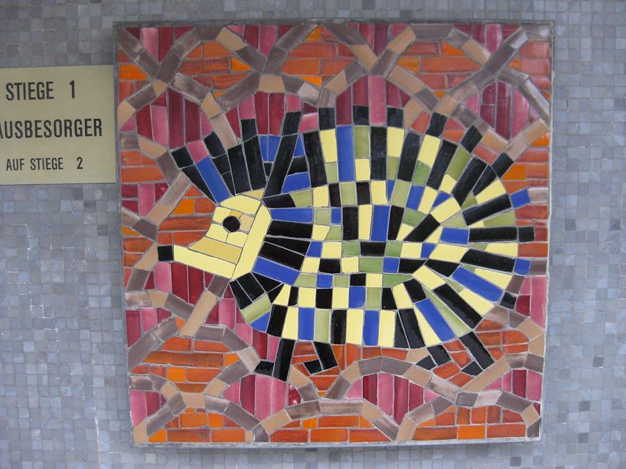 Mosaik 'Igel' von Hilde Leiter 1964