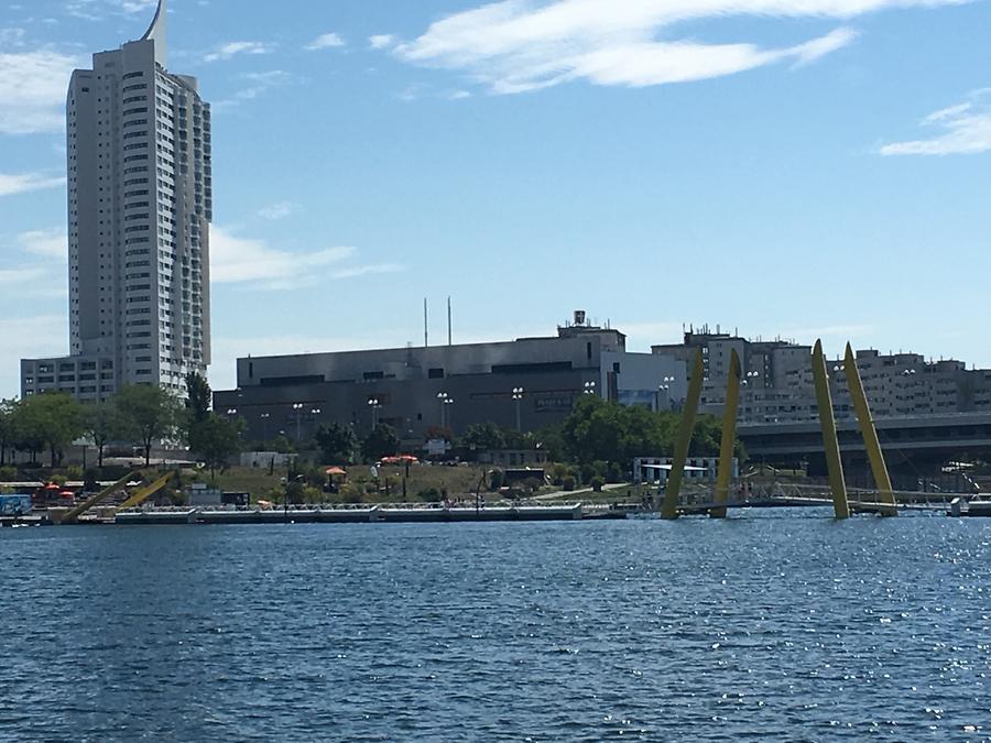 Pontonbrücke über die Neue Donau