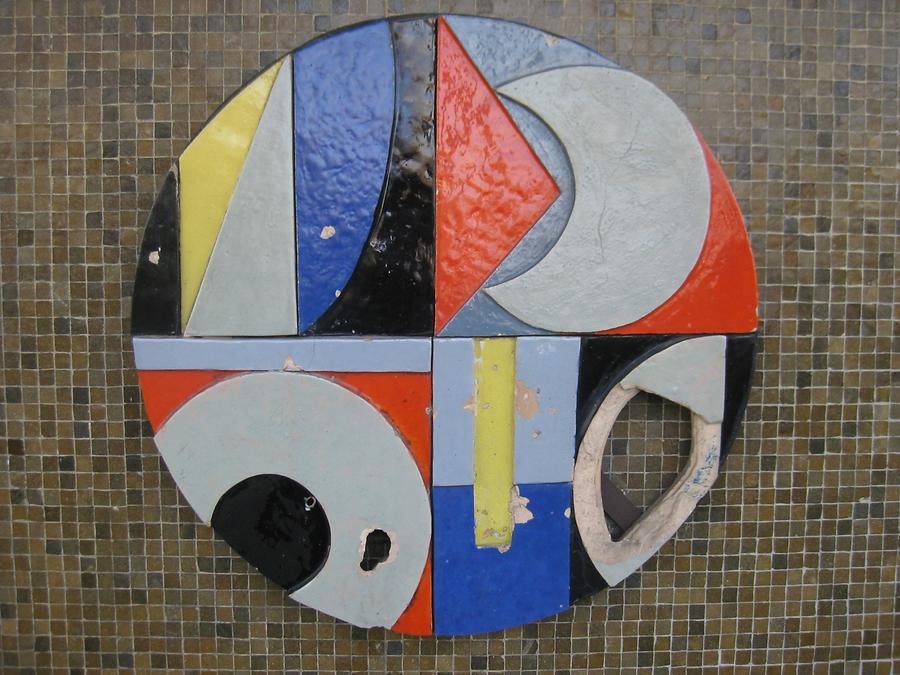 Keramikrelief 'Abstrakte Komposition' von Peppino Wieternik 1970