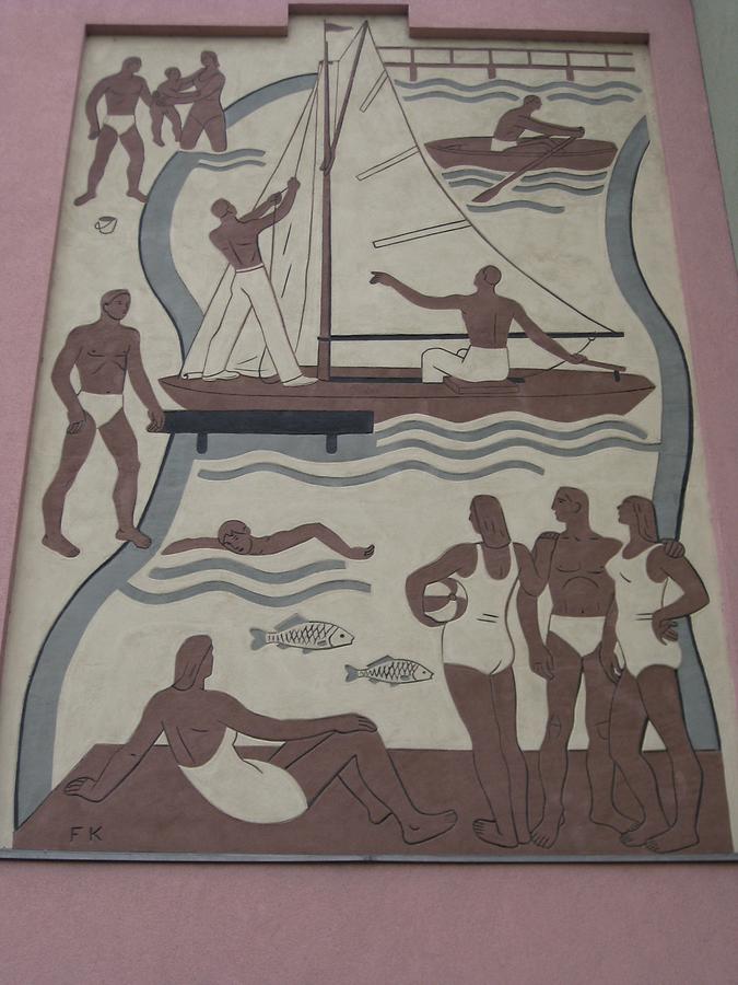 Sgraffito 'Alte Donau' von Ferdinand Kitt 1952