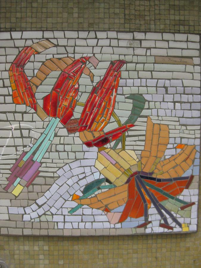 Mosaik 'Türkenbundlilie' von Hilde Prinz 1964