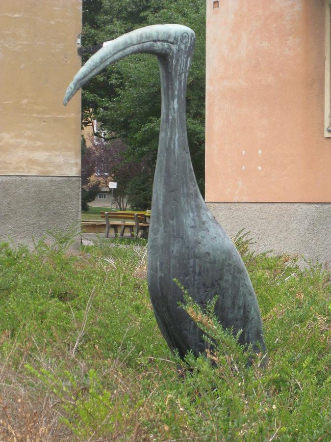 Bronzeplastik 'Ibis' von Alois Heidel 1954