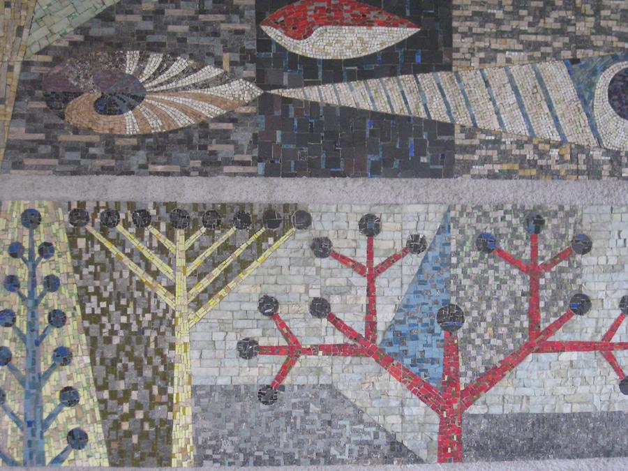 2 Mosaikstreifen 'Ordnungsysteme der Natur' von Josef Seger 1965