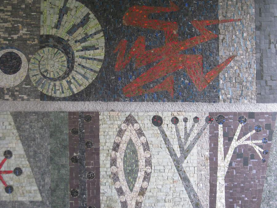 2 Mosaikstreifen 'Ordnungsysteme der Natur' von Josef Seger 1965