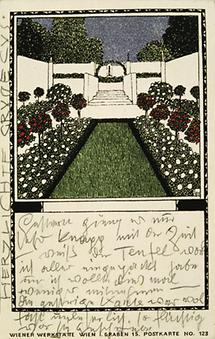 Von Gustav Klimt an Emilie Flöge adressierte Postkarte