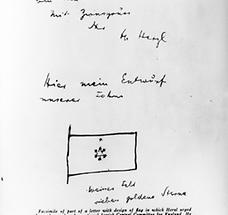 Herzls erster Entwurf für eine Fahne des Judenstaats