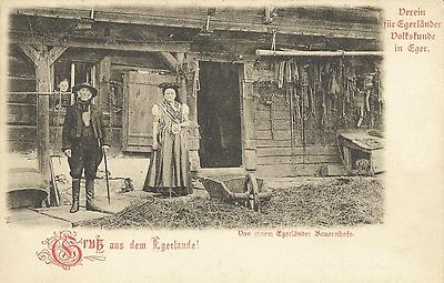 Postkarte mit Darstellung eines Bauernhofs in Böhmen, © IMAGNO/Austrian Archives