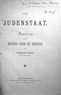 Titelseite der Erstausgabe von Der Judenstaat, © IMAGNO/Austrian Archives