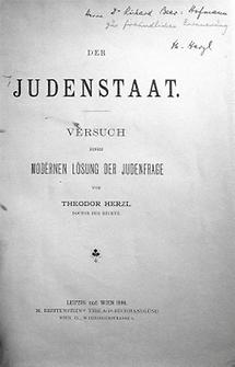 Titelseite der Erstausgabe von Der Judenstaat