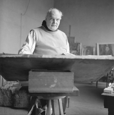 Herbert Boeckl in seinem Atelier, © IMAGNO/Franz Hubmann