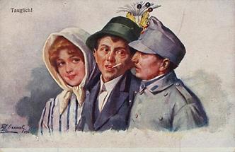 Erster Weltkrieg. Bildpostkarte. Propaganda
