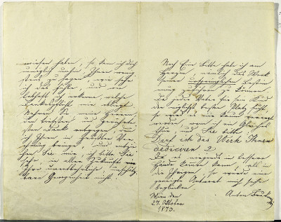 Brief von Anton Bruckner, © IMAGNO/Gerhard Trumler