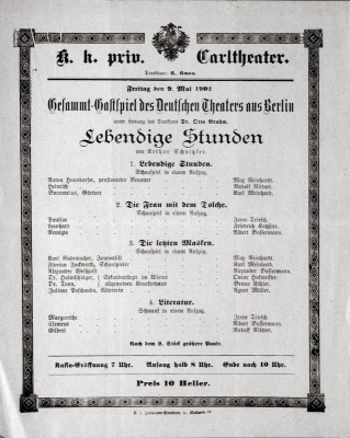 Lebendige Stunden, © IMAGNO/Österreichisches Theatermuseum