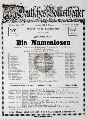 Die Namenlosen, © IMAGNO/Österreichisches Theatermuseum