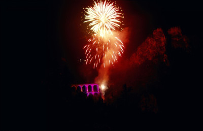 Semmeringbahn: Feuerwerk über dem Viadukt Kalte Rinne, © IMAGNO/Alliance for Nature