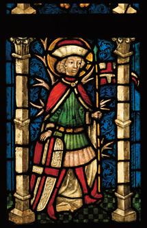 Darstellung des hl. Florian auf einem alten Glasfenster