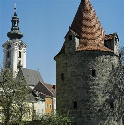 Stadtpfarrkirche und Stadtmauer von Freistadt, © IMAGNO/Gerhard Trumler