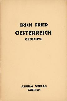 Umschlag zu Erich Frieds: Oesterreich. Gedichte.