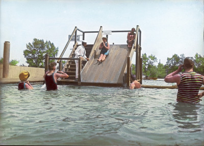 Wasserrutsche im Luft- und Sonnenbad Gänsehäufel, © IMAGNO/Öst. Volkshochschularchiv